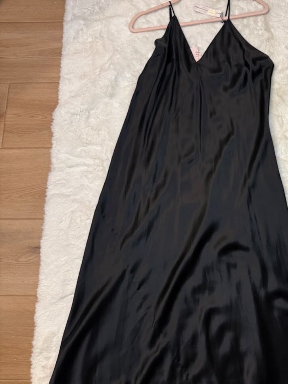 NWT $128 Victoria’s Secret 100% Washable Silk Black Maxi Slip Dress XL 11117309